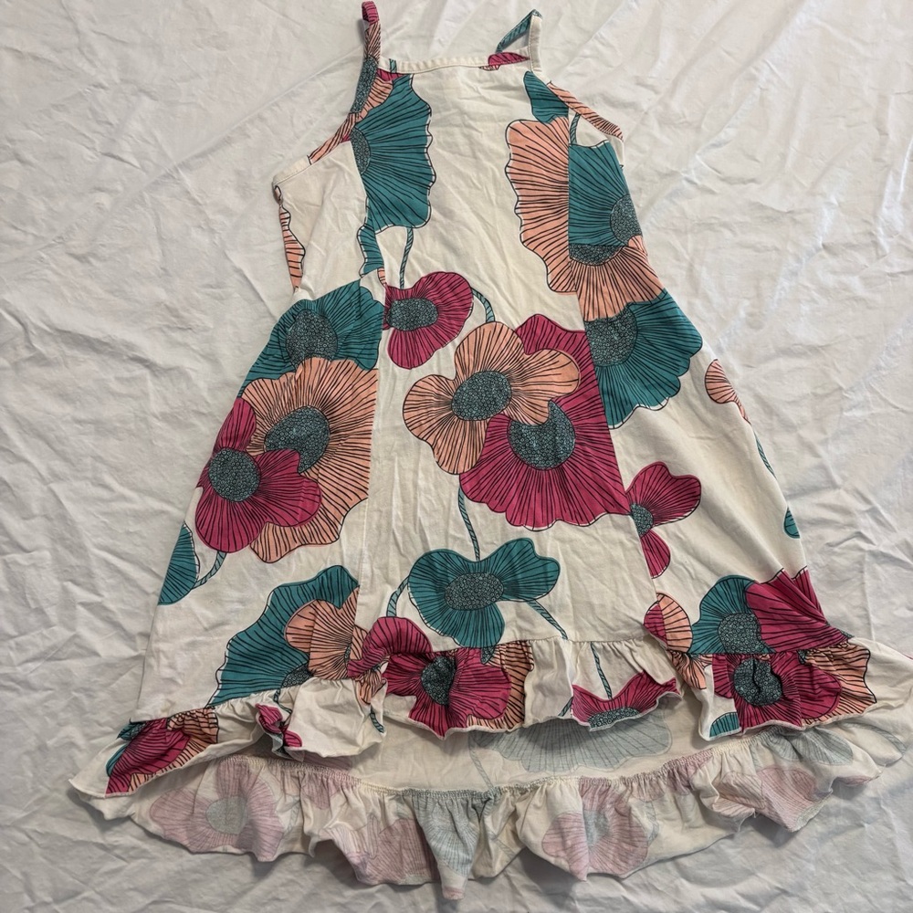 Tea‎ Collection Floral Sleeveless Hi-lo Dress Pink Blue Size 6